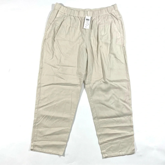 New Eileen Fisher Soft Twill Pleated Tapered Pant - Picture 2 of 10